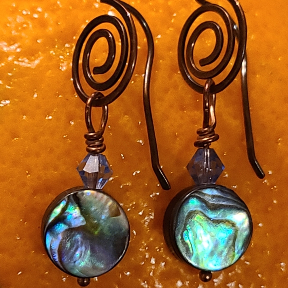 Lot of 2 Abalone & .925 Silver Lot of 2 Pr. Dangle Earrings